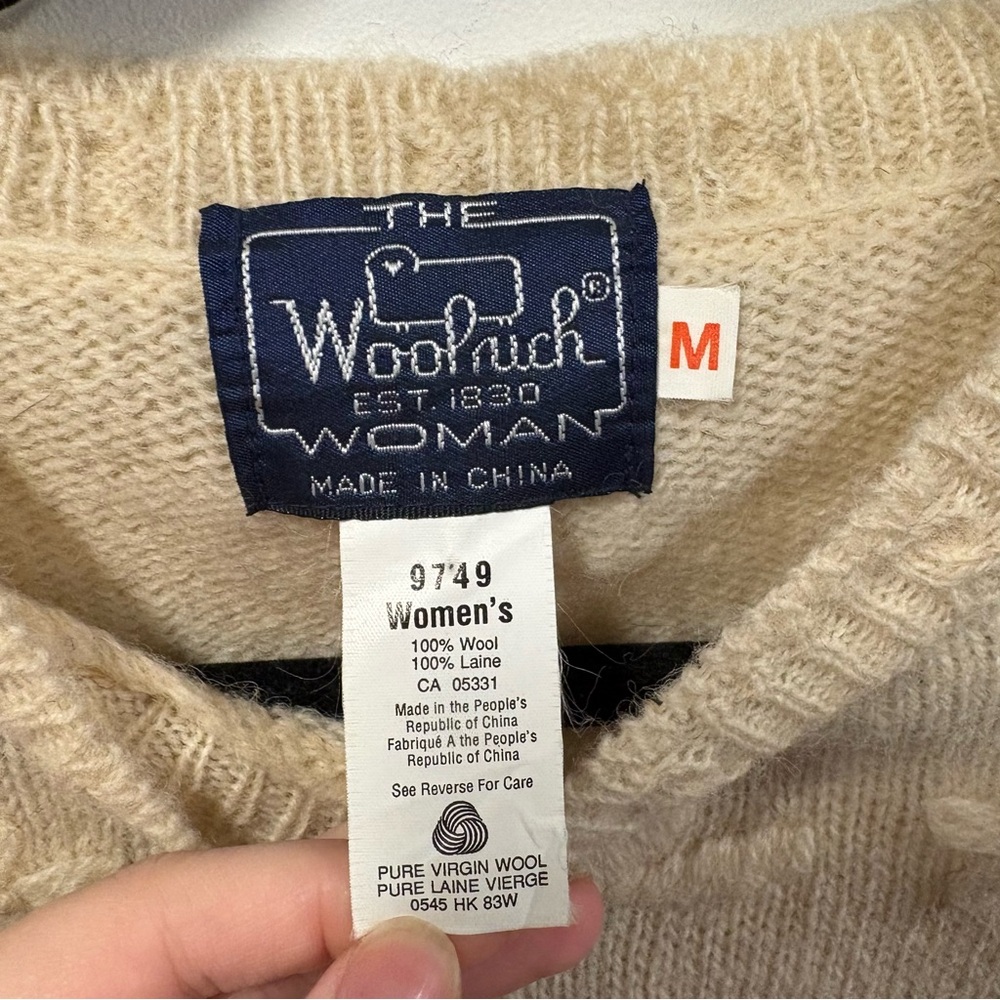 Vintage 80’s Woolrich 100% Wool Cat Sweater Cottagecore Novelty Cozy Knit - Picture 5 of 5
